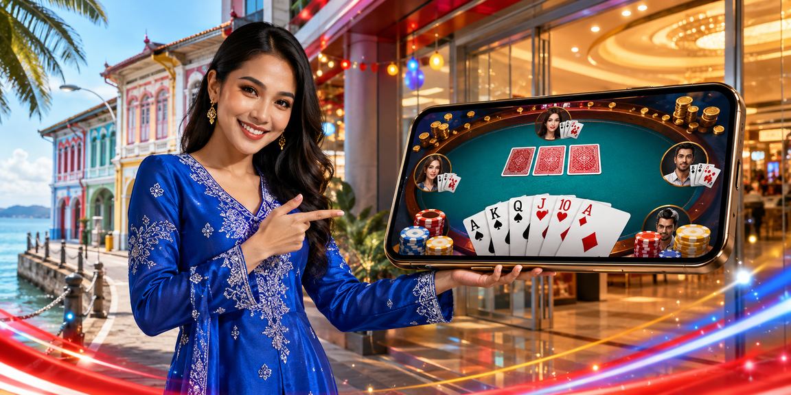 Pengguna Pulau Pinang bermain Teen Patti kasino langsung dengan pakaian baju kurung bersama snp500
